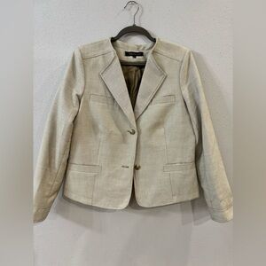 Ladies Anne Klein Taupe & Cream Blazer. Size 14. Like New Condition